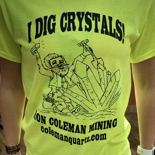 Highlighter Yellow I Dig Crystals Unisex Short Sleeve T Shirt