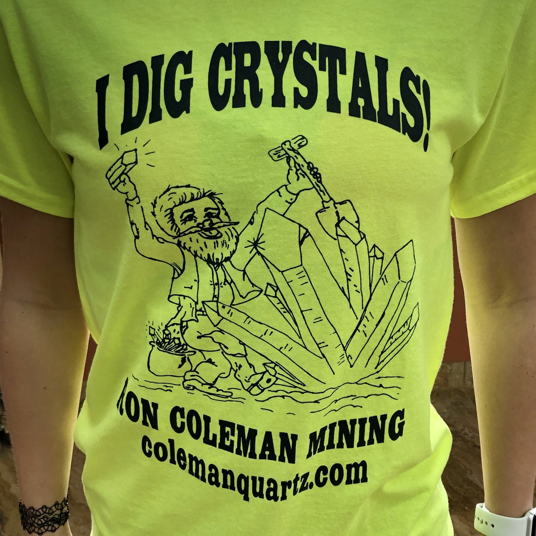 Highlighter Yellow I Dig Crystals Unisex Short Sleeve T Shirt