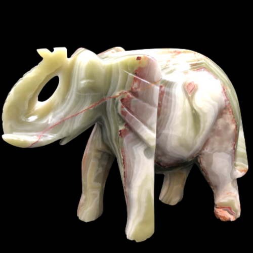 Savage Elephant Carved Onyx