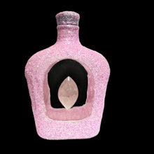 Load image into Gallery viewer, Upcycled Glass Bottle With Rose Quartz Accent
