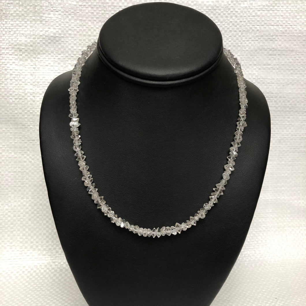16 Inch Necklace Made From Tiny Herkimer Diamonds