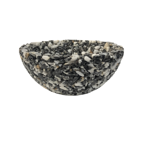 Black And White Decorative Bowl Zebra Stone