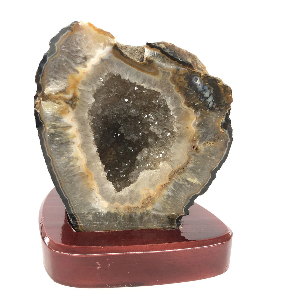 Agate With Druzy Crystals Stand Included In Price