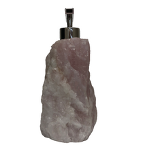 Load image into Gallery viewer, Side View Carved Rose Quartz Dispenser
