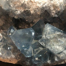 Load image into Gallery viewer, Close Up Crystals Within Blue Celestite Geode
