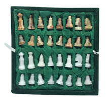 Load image into Gallery viewer, Apple &amp; White Onyx Carved Chess Pieces
