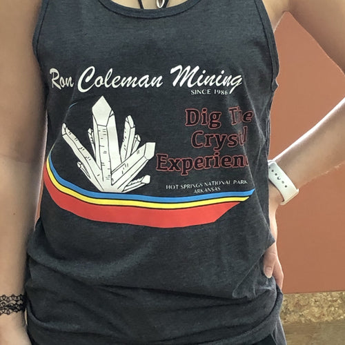 Dark Gray Unisex Tank Top Dig The Crystal Experience At Ron Coleman Mining