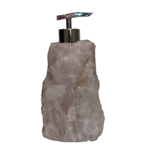 Load image into Gallery viewer, Carved Rose Quartz Soap Lotion Dispenser
