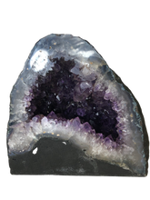 Load image into Gallery viewer, Purple Cluster Of Crystals Within A Cave/ Amethyst Cathedral Small Specimen Front View
