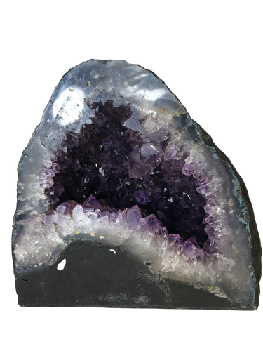 Purple Cluster Of Crystals Within A Cave/ Amethyst Cathedral Small Specimen Front View