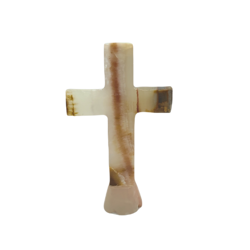 Cream Onyx Carved Cross